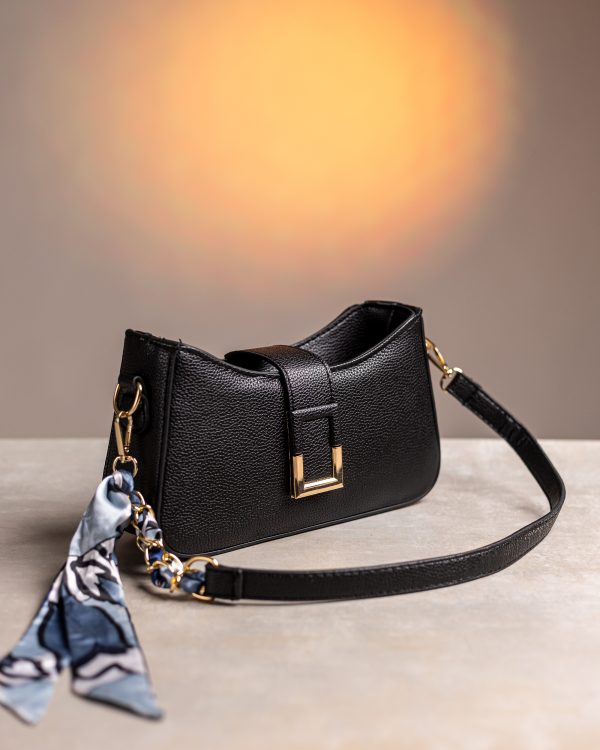 Leather Bag with satin scarf