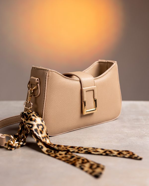 Leather Bag with satin scarf