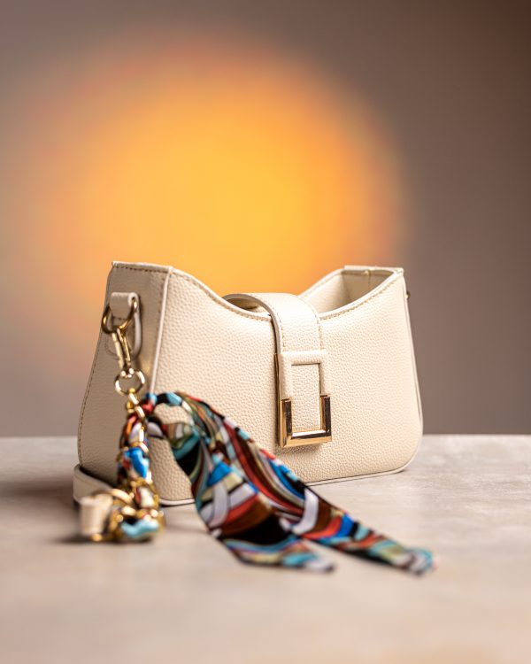 Leather Bag with satin scarf